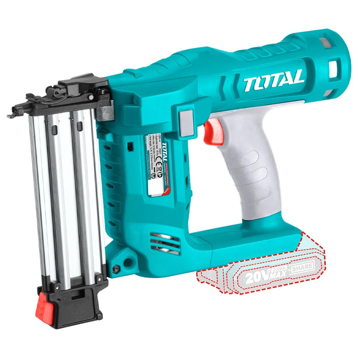 [Promotion] Total เครื่องยิงตะปู ขาเดี่ยว (F15 - F50) ไร้สาย 20 โวลท์ รุ่น TCBNLI2028 ( Lithium-Ion Cordless Brad Nailer )